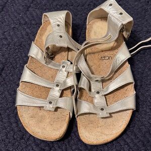 UGG women’s Metallic Silver Sandals